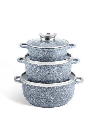 Набір каструль із мармуровим покриттям EB-8020 із 6 предметів Edenberg (360654443)