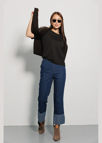 Женские джинсы темно-синие с высокими отворотами внизу Arjen - (289842521)