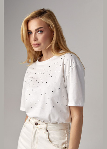 Женская футболка с цветными термостразами Liton - (296988249)