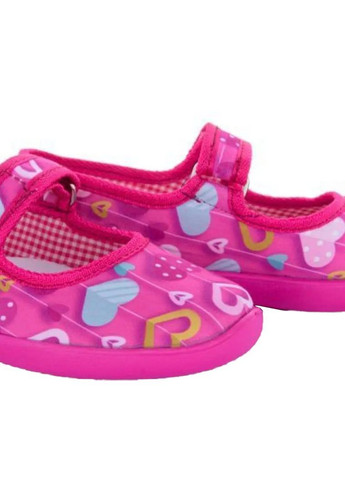 Комфортні рожеві дитячі капці з принтом на липучці No Brand (362270458)