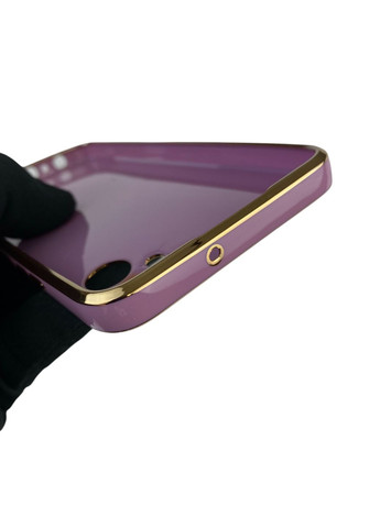 Чохол для Galaxy A04e (SM-A042F) глянцевий із захистом камери із золотою окантовкою на самсунг а04e чорничний gs1 Samsung (366228910)