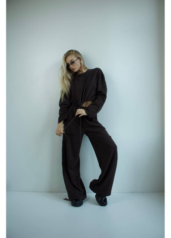 Женский костюм джоггеры+худи черного цвета 35172 No Brand (363132917)
