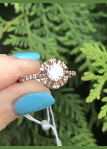 Кільце срібне з позолотою та цирконієм 1112060201, розмір, 17 розмір No Brand (316397801)