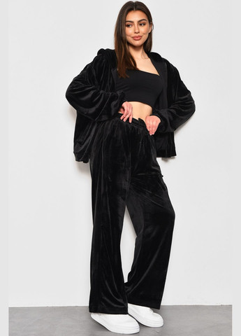 Спортивный костюм женский велюровый черного цвета Let's Shop (285692193)
