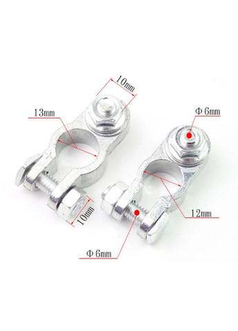 Клеммы аккумуляторные автомобильные набор 2 шт (+ и -) серебряный (R051631) Icar (368833843)