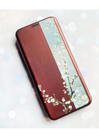 Чохол-книжка з малюнком для Xiaomi Redmi Note 8 Pro Бордовий:: Квітуча сакура (принт 285) Creative (360700366)