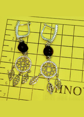 Сережки 3136 з натуральним бурштином MINOV (315631754)