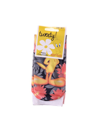 Білі шкарпетки tweety fleur 1-pack white/gray Looney Tunes однотонні (333955244)