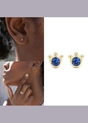 Серебряные серьги в позолоте "Корона" No Brand (331166129)