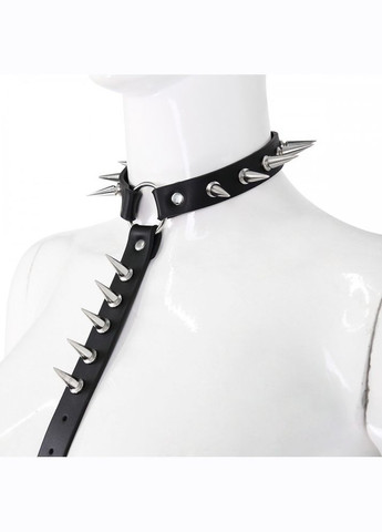 Портупея TOTEM на грудь с ошейником и шипами БДСМ аксессуар универсальный размер унисекс Focus (303894667)
