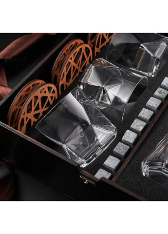 Камнями для охлаждения виски + 6шт. бокалов Rocco Cassiopea 330мл + графин 800мл + гравировка + коробка Bohemia (364550579)