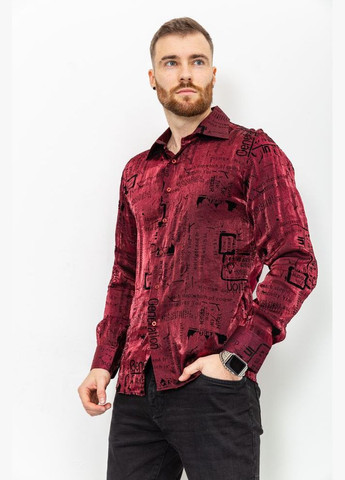 Бордовая кэжуал рубашка с надписями Let's Shop