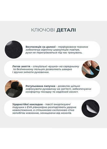 Перчатки для фитнеса для спорта велосипеда турника тренажеров тяжелой атлетики дышащие нескользящие Голубые 66_8_M_2C No Brand (371813629)