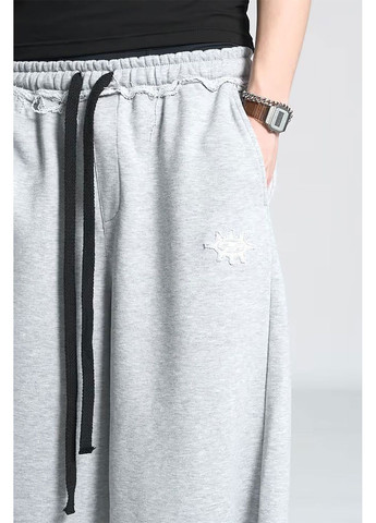 Чоловічі трикотажні оверсайз шорти сірого кольору OGP (350619659)