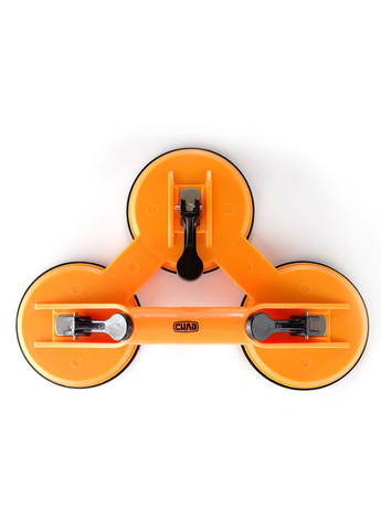 Тримач-присосок для скла Сила 3 x 120 мм x 160 кг (330312) жовтогарячий Intertool (349820041)