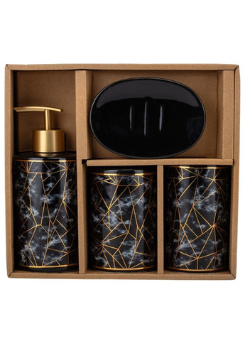 Набор для ванной комнаты 4 предмета керамика 9190-015 с узором No Brand (346533617)