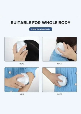 Масажер для голови та тіла AND9 для глибокого масажу та стимуляції росту волосся Білий Good Idea (333654139)