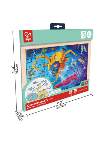 Пазл Океан з розмальовкою (E1643) Hape (339783223)
