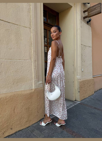 Білий кежуал легка шовкова сукня в квітковий принт сукня-майка Adelante з квітковим принтом