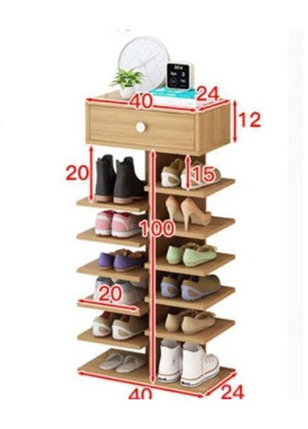 Полиця для взуття з дерева Бівіо 12 зефір (ПДО-125320) No Brand (327846730)