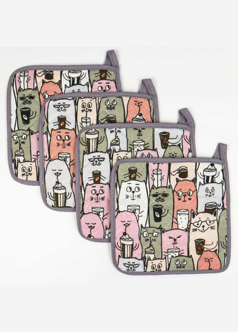 Прихватка з петелькою Котики 17х17 см (Капучино) GM Textile (278404228)