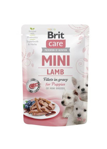 Влажный корм Mini для щенков, из филе ягненка в соусе, 85 г Brit Care (322874531)