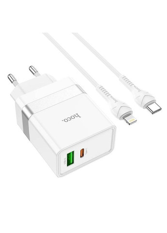 Блок живлення та кабель charger set N21 1 USB 1 TypeC 30 W Hoco (279554529)