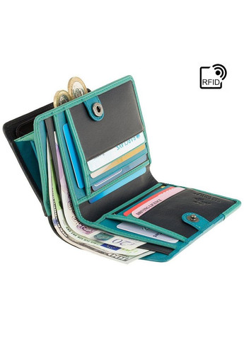 Синій шкіряний жіночий гаманець BRC97 BLUE Visconti (303829831)