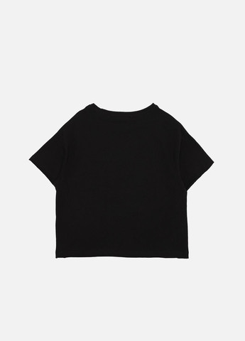 Чорна літня футболка з коротким рукавом для дівчинки колір чорний cb-00273311 Yuki