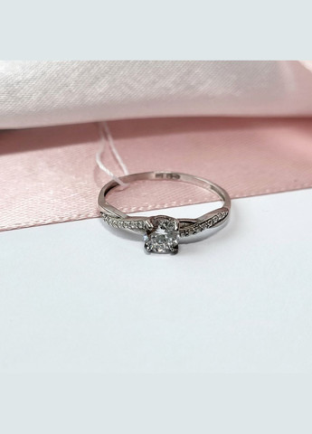 Срібна каблучка із білим каменем 18.5 розмір срібло 925 проби Родоване 1553 1.14г No Brand (306741414)