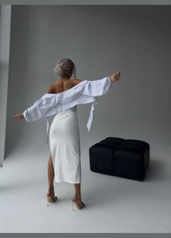 Белая рубашка однотонная NIKAS