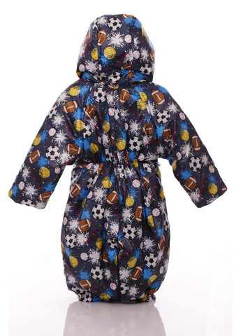 Комбінезон Трансформер для хлопчика на флісі з принтом футболу синій 86 см (44978) BABYKROHA (297197992)