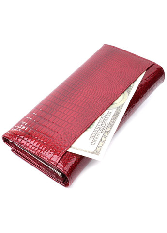 Женский кожаный кошелек с тиснением и монетницей, красный (sku_22680) No Brand (328218940)