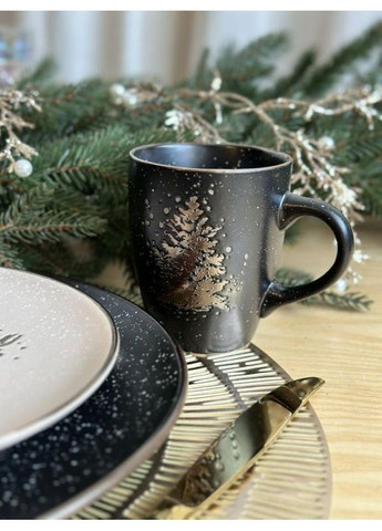 Чашка керамика Елка черная 350 мл Home Decor (367164938)