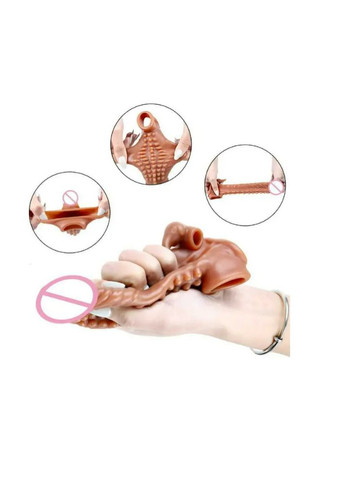 Насадка на пеніс рельєфна силіконова з вібрацією Слон Вібро насадка для статевого члена + ЛУБРИКАНТ 25 мл No Brand (330822965)