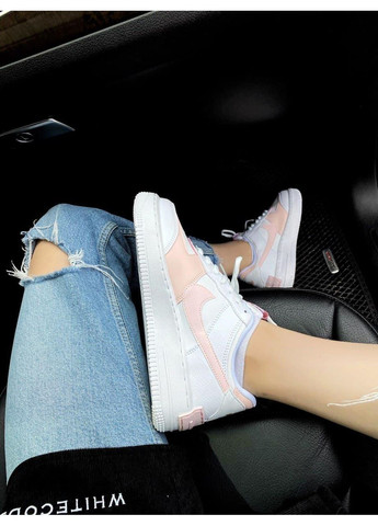 Розовые демисезонные кроссовки мужские nike air force 1 shadow white pink найк аир форс 1 премиум No Brand