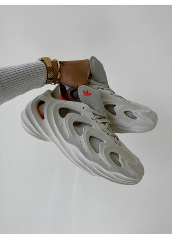 Белые летние кроссовки adidas adifom quake white orange адидас адифом No Brand
