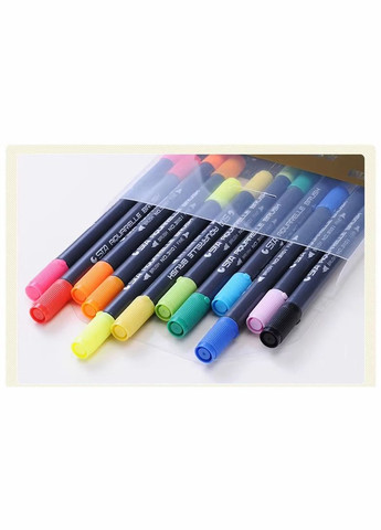 Набір двосторонніх акварельних маркерів 12 кольорів на водній основі STA (317590597)