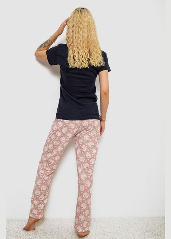 Синяя пижама женская с принтом Ager 243R3697