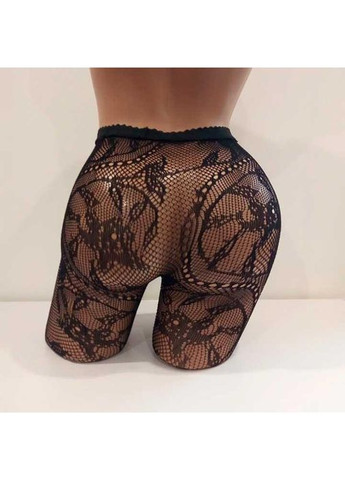 Колготки з візерунком "Квіти" розмір 2/3/4 (S/M/L) чорного кольору. Колготки з візерунком і поясом-гумкою. No Brand (368669547)