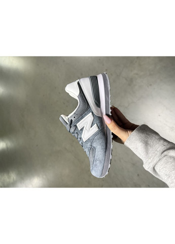 КРОССОВКИ ЖЕНСКИЕ NEW BALANCE 574 GREY WHITE НЬЮ БЕЛАНС 574 No Brand серые демисезоны (369387904)