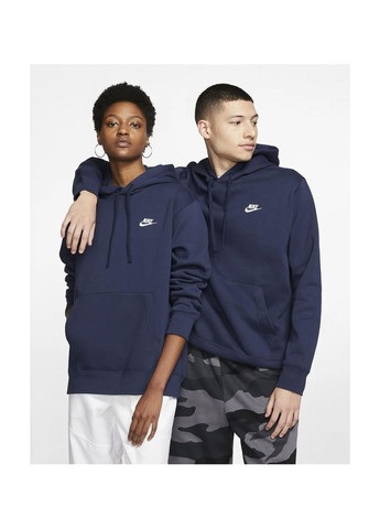 Синя демісезонна бомбер чоловічий m nsw club hoodie po bb (bv2654-410) Nike