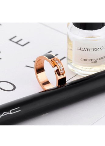 Кольцо женское золотистое с кристаллами No Brand Кільце жіноче з каменем (373082030)