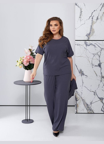 Женский костюм комплект брючный 3-ка тройка графит с кардиганом повседневный для лета и весны Bonita Спортивний костюм (324747450)