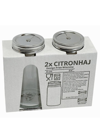 Набор стеклянных банок для специй (2 шт) IKEA (322997675)