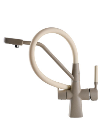 Змішувач для кухні під осмос GLLR-0700-L-04-06 гофрований на гайці латунь, Беж Globus Lux (335040527)