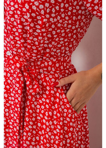 Красное платье софт с принтом Ager