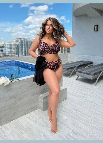 Комбинированный летний женский раздельный купальник на завязках. раздельный MonCher