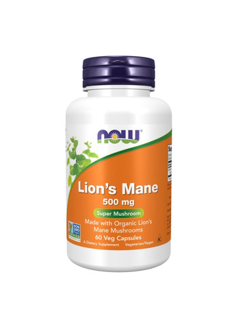 Добавка Lion's Mane 500mg - 60 vcaps Now Foods (285787818)