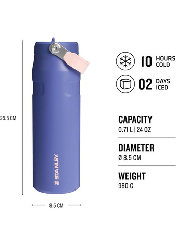 Спортивна пляшка Flip Straw 2.0 0.7 л Lupine — термопляшка з трубочкою, нержавіюча сталь, утримує холод до 10 годин Stanley (372154208)